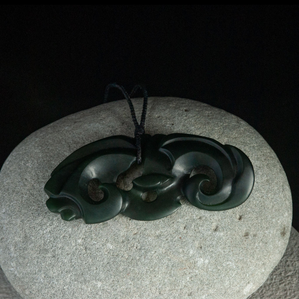 Large Freeform Jade Koru Flow by Nick Balme