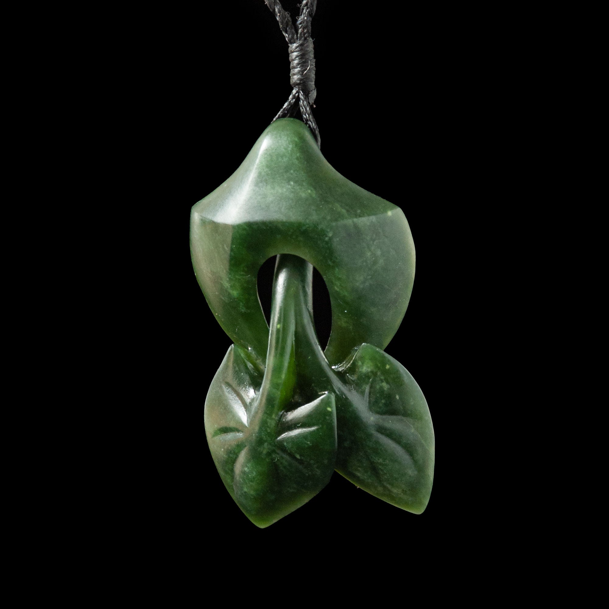 Sculpted Leaf form in Marsden Jade by Madelyne Gourdin