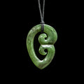Double Koru, hand crafted jade pendant